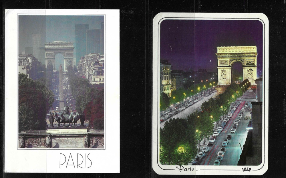 France / Paris . Four different views Of Paris .  Unposted postcards