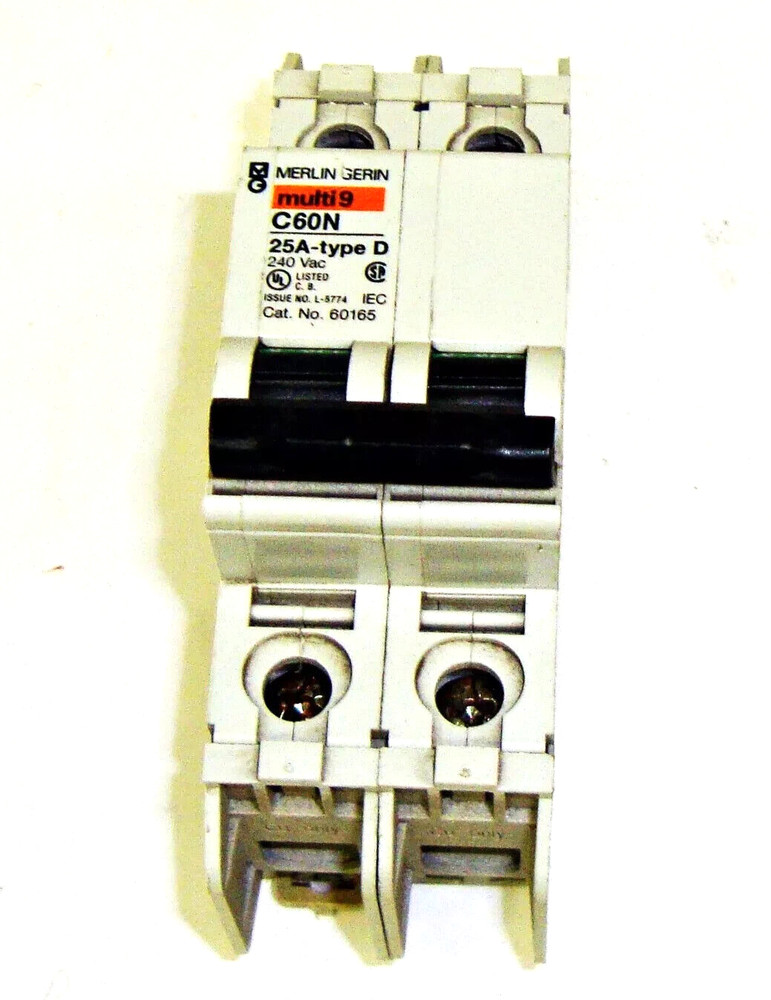 Merlin Gerin 2 Pole C60N 25 Amp Cat No. 60165 12674EL