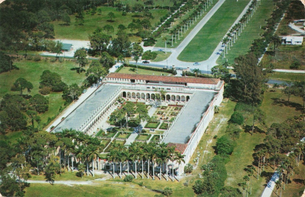 Sarasota Florida, John & Mable Ringling Museum of Art, Aerial, Vintage Postcard