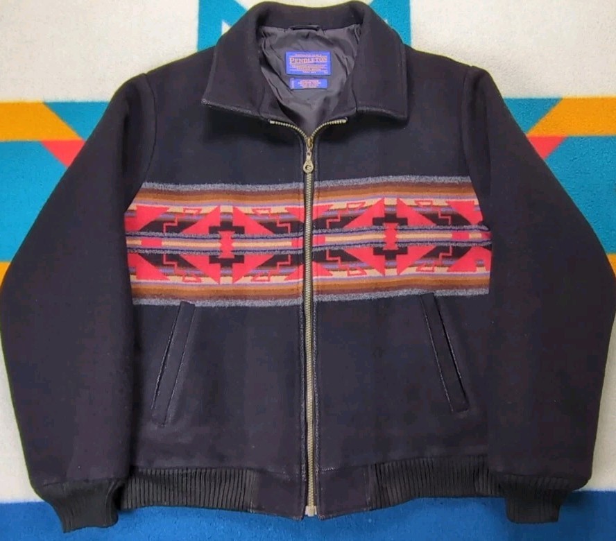 Pendleton High Grade Western Wear Wool Jacket Chief Joseph Blanket Vintage Large