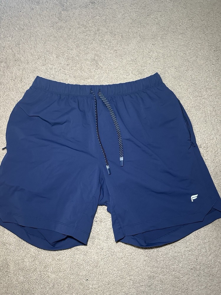 Fabletics Men’s Athletic Shorts Running Gym The One 7” Navy Blue Size Large