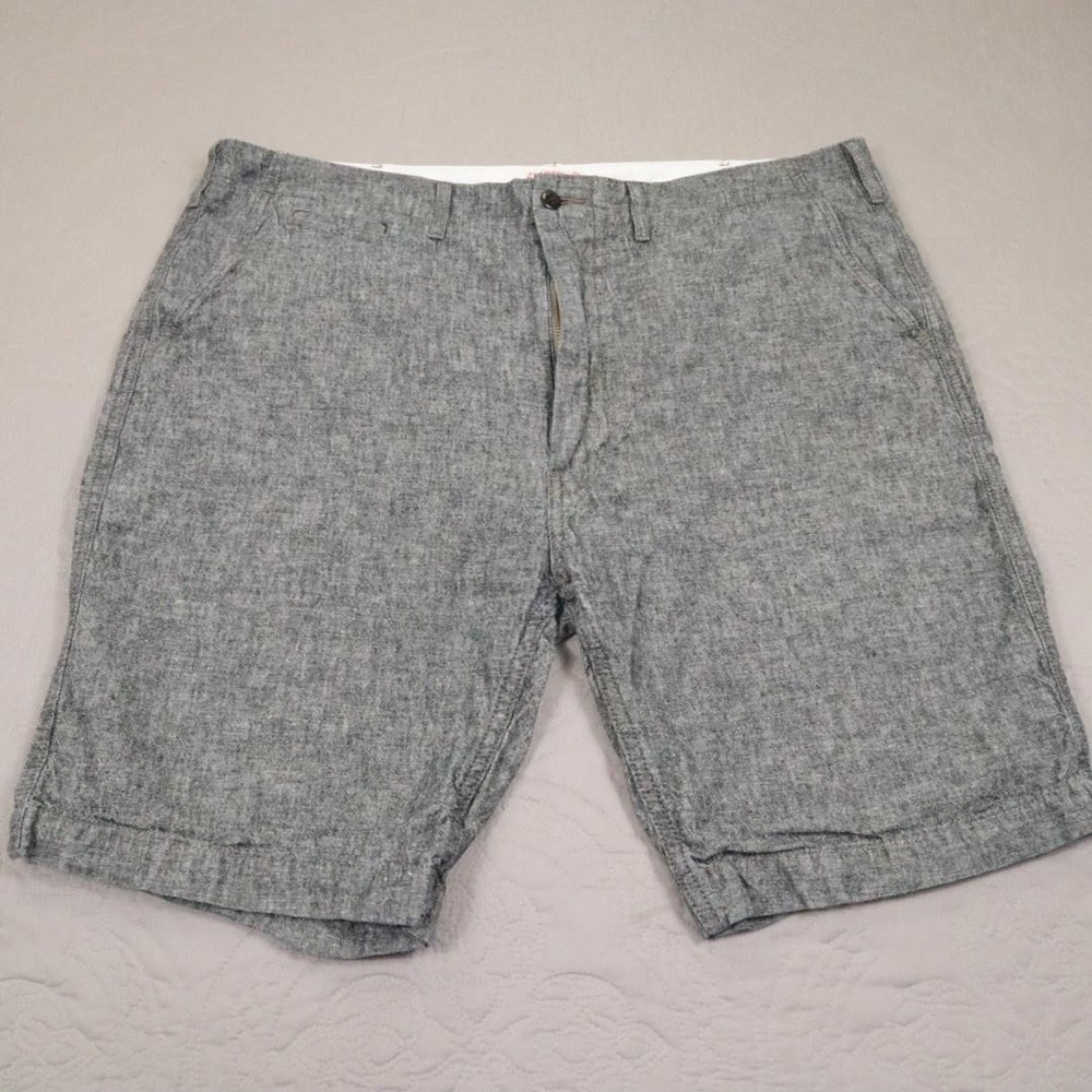 Levi Strauss Shorts Mens 38 Gray Linen Blend Chino Lightweight Summer Casual