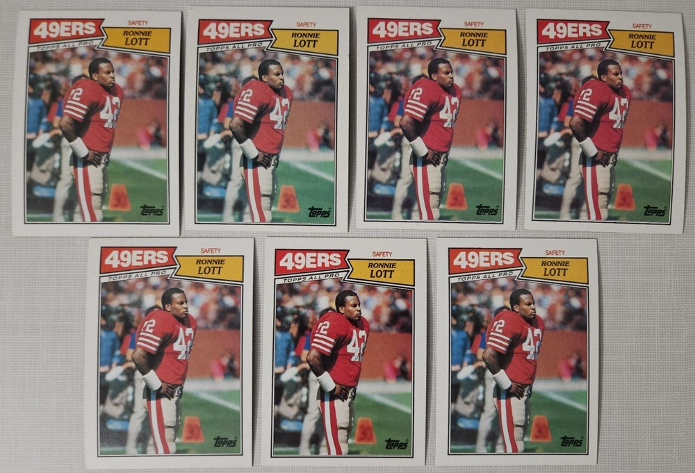 1987 Topps Ronnie Lott lot of 7 - San Francisco 49ers