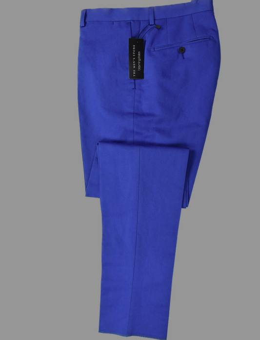 The Mens Store Royal Blue Cotton Linen Pants 36 New $178