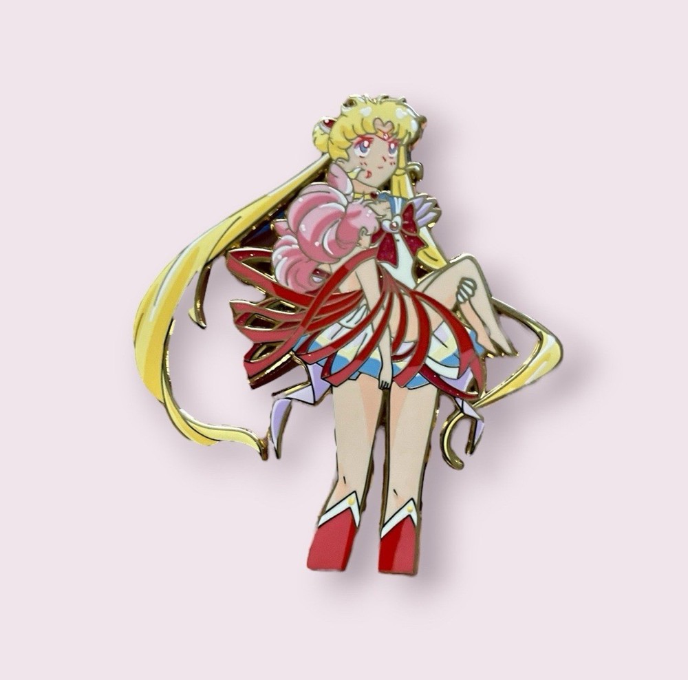 Sailor Moon Enamel Pin Moon and Chibi Moon Black Dream Hole Nostalgic Panel