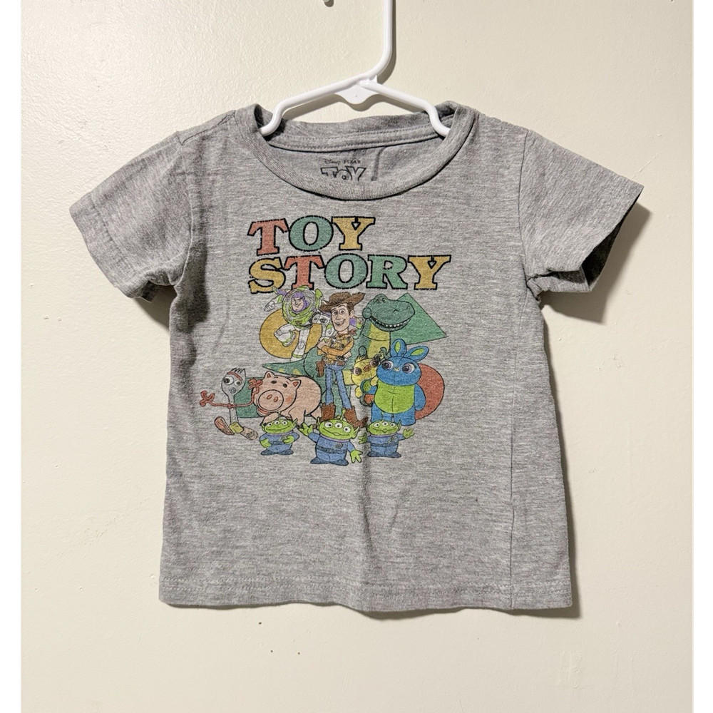 Disney Pixar Toy Story Buzz Lightyear Woody 2T Gray vintage style Tshirt