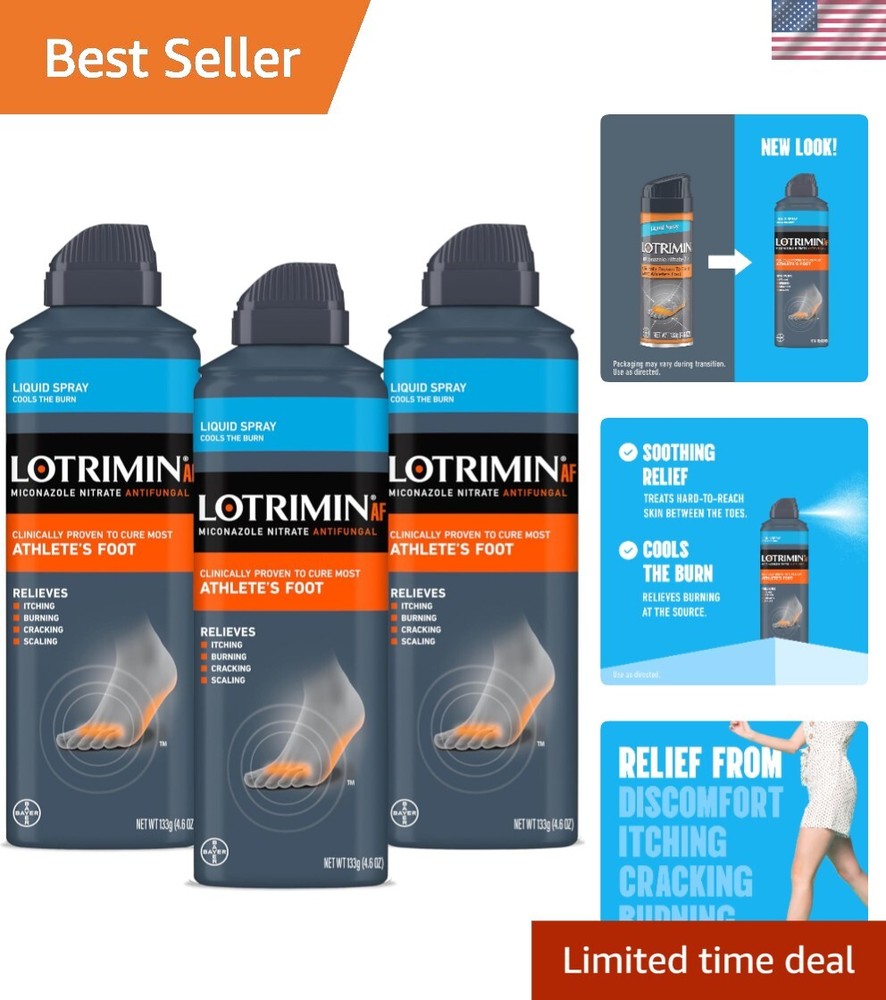 Athletes Foot Treatment Spray with Miconazole - 4.6oz for All Ages