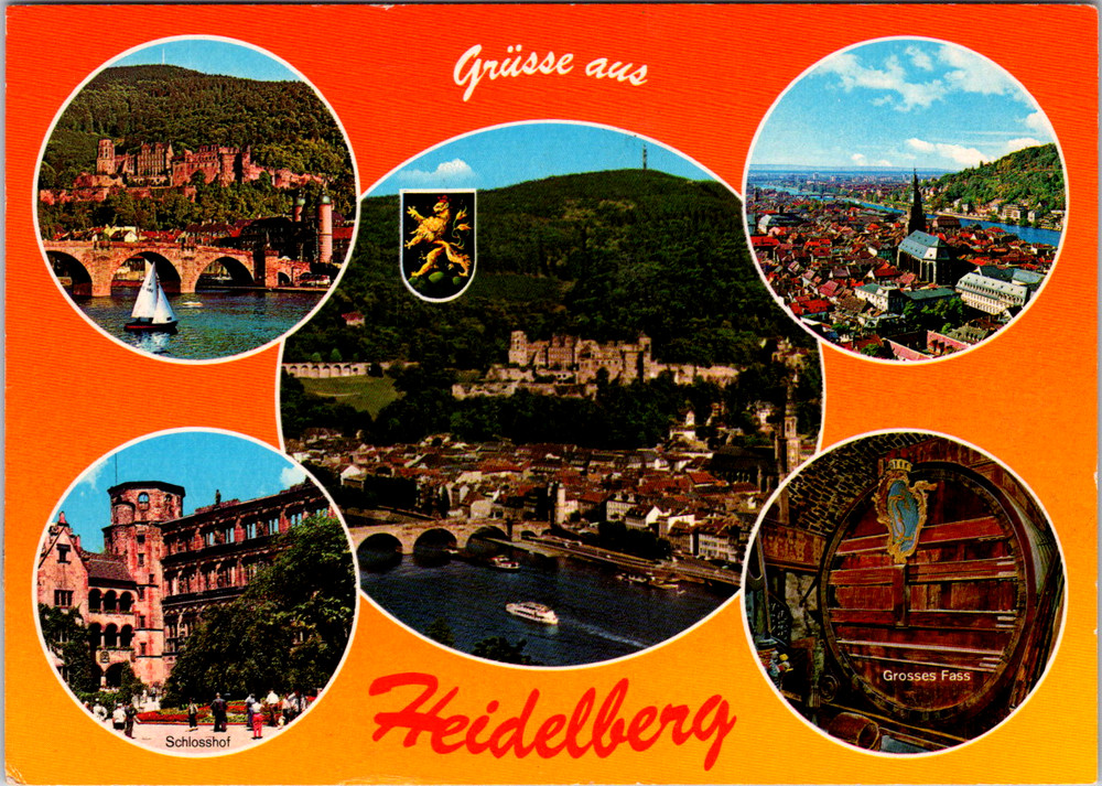 Vintage Postcard Heidelberg Germany Multi View Scenic Sights