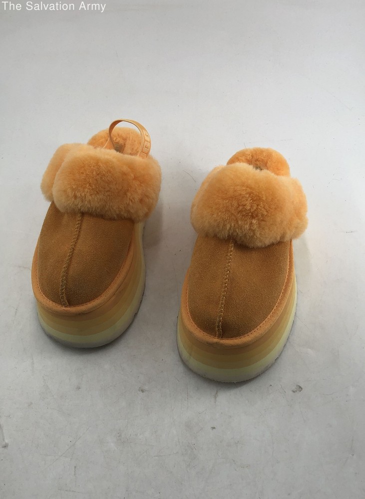 Ugg Womens Orange Suede Round Toe Slip-On Flat Casual Clog Shoes No Size