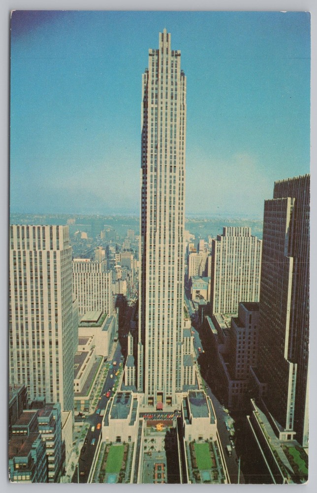 State View~Air View Rockefeller Center New York City~Vintage Postcard
