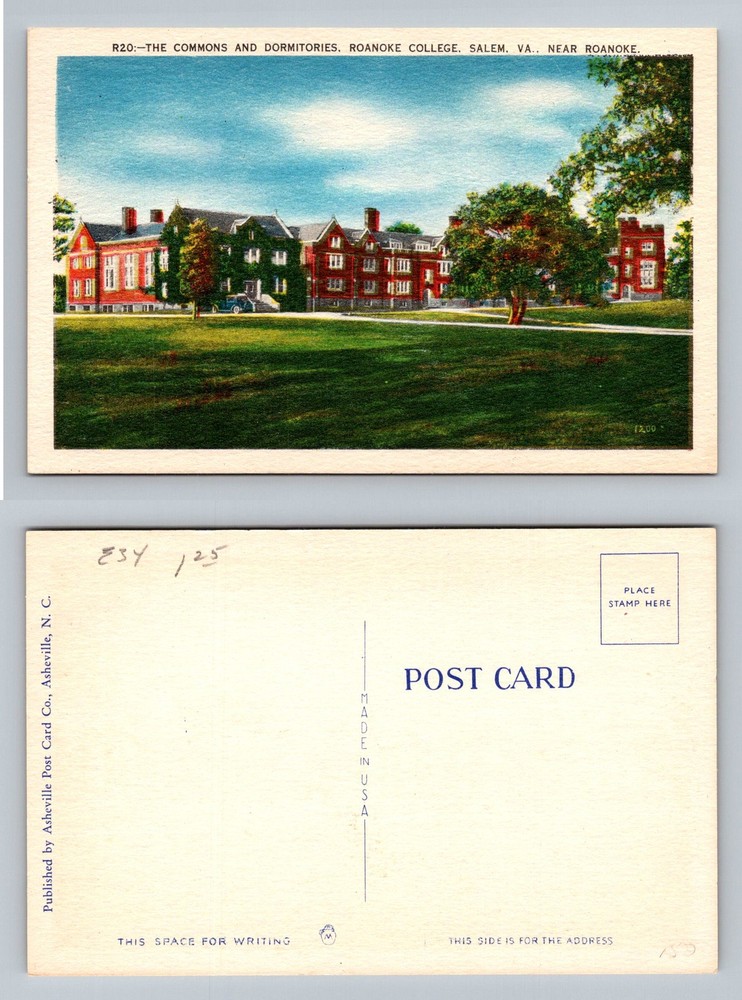 Salem, VA-Virginia, Roanoke College Commons & Dormitories View Vintage Postcard