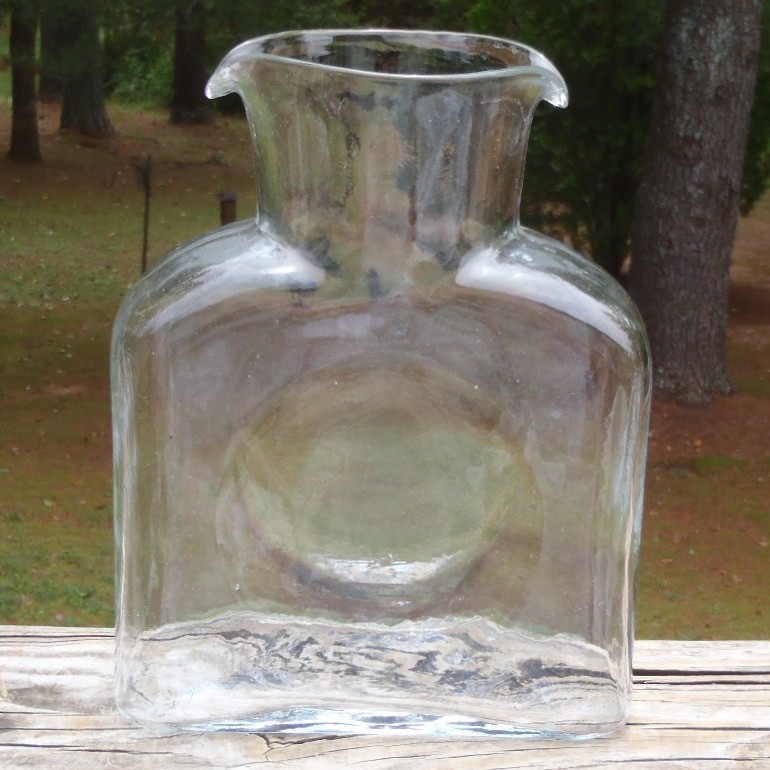 Vintage Blenko Glass 384 Crystal Double Spout WATER BOTTLE CARAFE PITCHER VASE