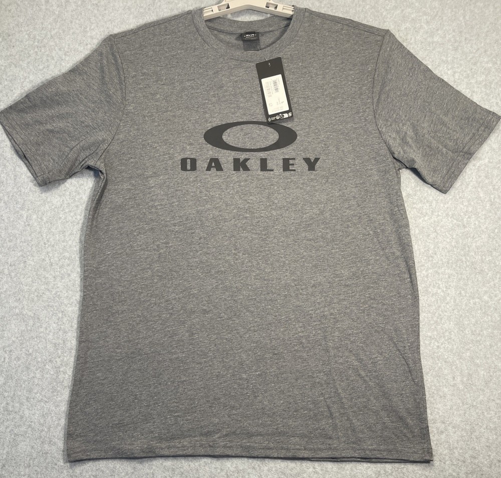 New OAKLEY O Bark 2.0 SS Grey Men's Tee Shirt Size Large