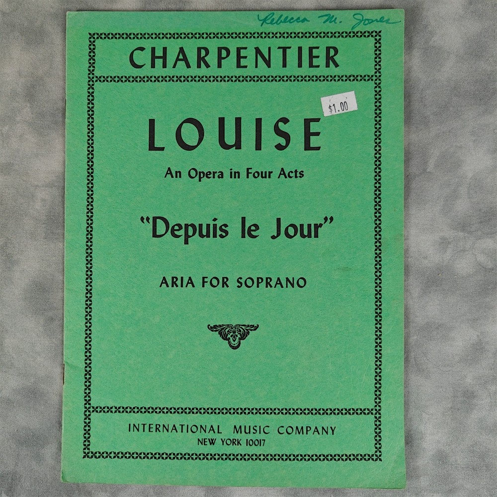 1969 Charpentier Louise Depuis le Jour Aria Soprano Piano IMC 1380 Sheet Music