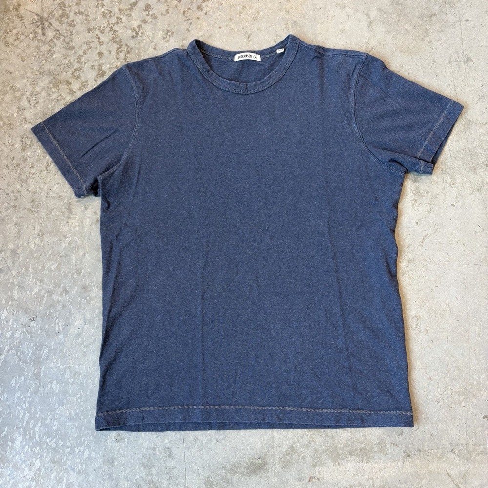 Buck Mason Yuma Hemp Cotton Classic T Shirt Deep Sea Blue Casual Men’s Medium