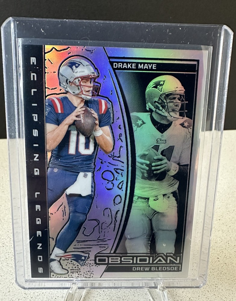 2024 Obsidian Eclipsing Legends Drake Maye + Drew Bledsoe Silver Refractor /99