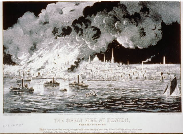 Great Fire,Boston,November 9th & 10th 1872,Currier & Ives,Photo,Smoke,Flames