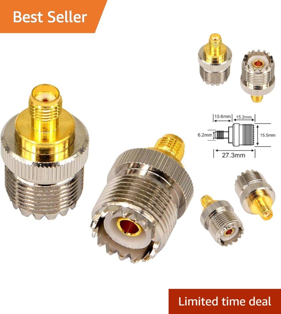 Gold-Plated SMA Female to SO239 Adapter Pack of 2 for Radio Antenna Connections