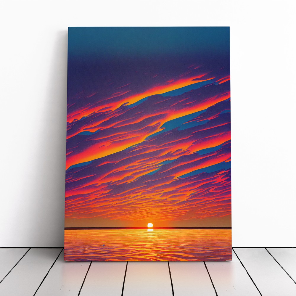Delicious Ocean Sunset Canvas Wall Art Print Framed Picture Home Office Decor