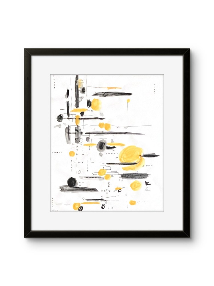Original Expressionism Modern Bright Abstract Geometric Pop Art 11x14 on Paper