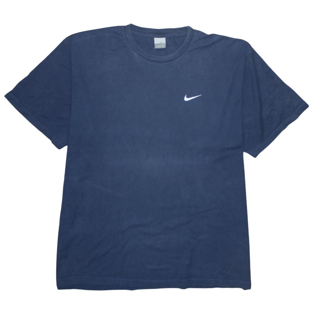 Nike Mens T Shirt Navy Blue Dri Fit Relaxed Fit Sports Swoosh Logo XXL