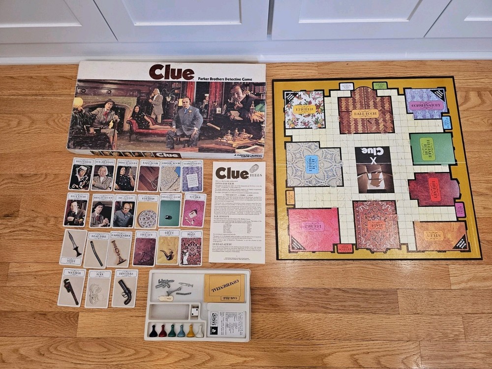 Vintage Clue Parker Brothers Original Board Game 1972 Complete In Box