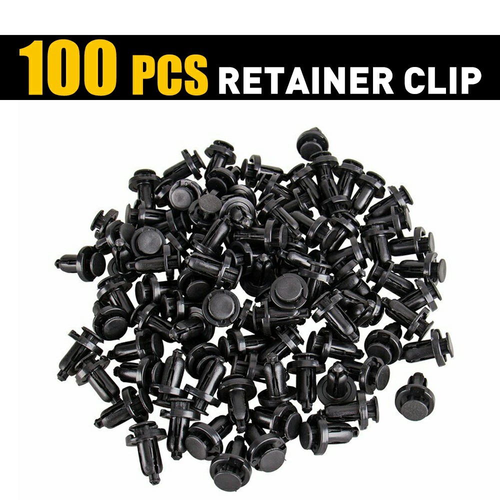 100 Pcs Bumper Clips 10mm Hood Fender Push Rivets Retainer Fasteners for Honda