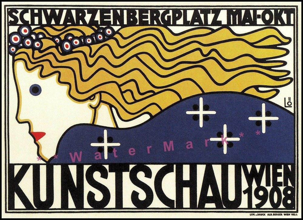 Kunstschau 1908 Ausstellung Vienna Jugendstil Art Nouveau Vintage Poster Print