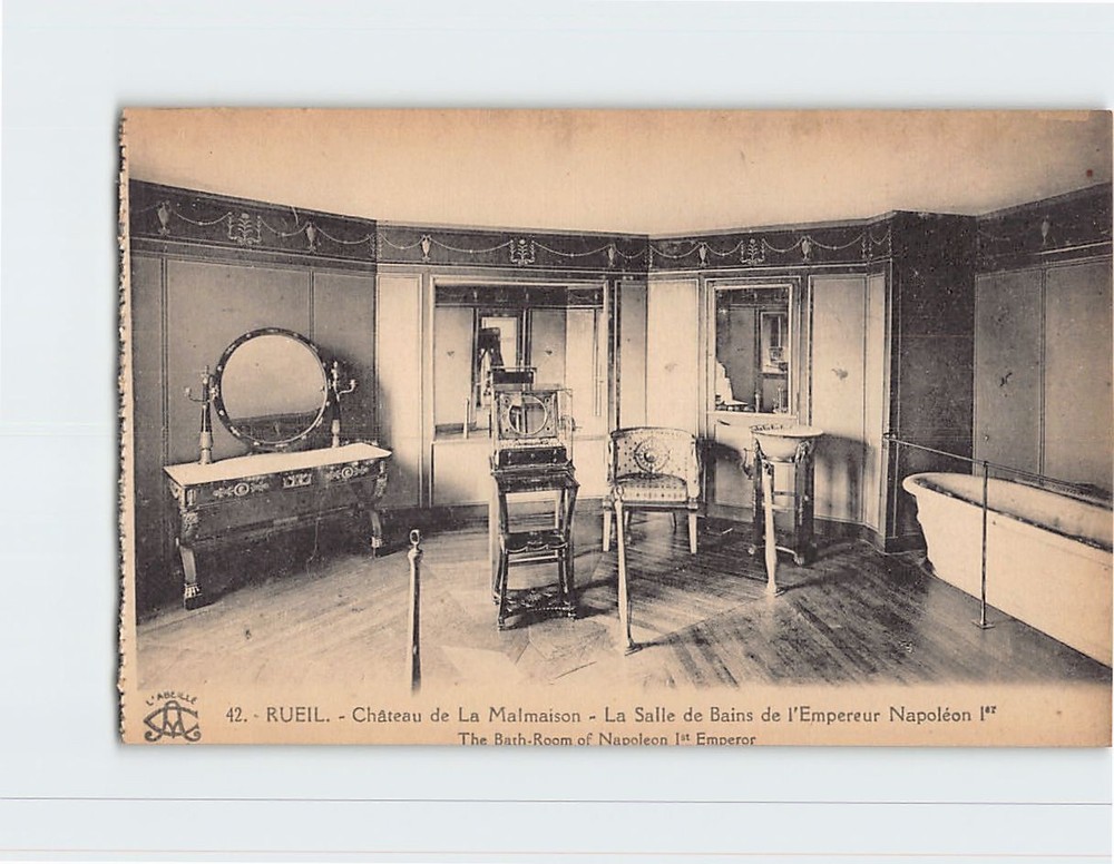 Postcard The Bathroom of Napoleon 1st Emperor Château de Malmaison France