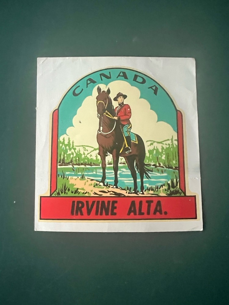 VINTAGE CANADA MOUNTIE SOUVENIR WATER TRANSFER TRAVEL DECAL Decalcomania Co. Ltd