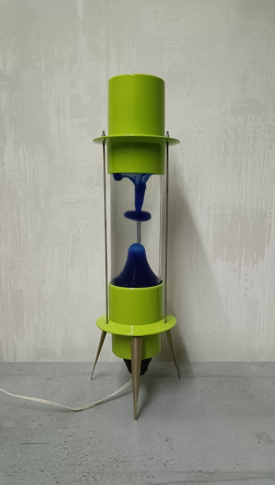 Vintage 1990 Rare Soviet Lava Lamp Space Rocket Night Light