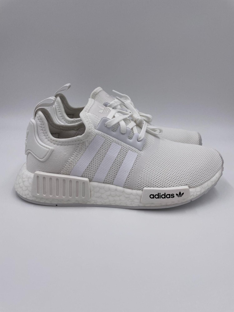 Adidas NMD R1 Triple White Primeknit Boost Running Sneakers Womens FW0432 New