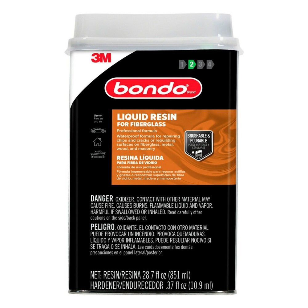 Bondo Fiberglass Resin 00402 0.9 Quart Kit for Repairs