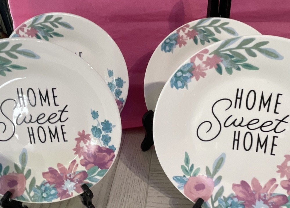 Royal Norfolk Ceramic Floral Dinner Plates Set of 4 Microwave & Dishwasher Safe