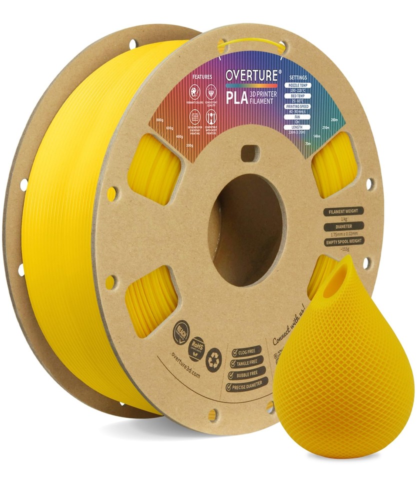 PLA Filament 1.75mm PLA 3D Printer Filament, 1kg Cardboard Spool (2.2lbs), Di...