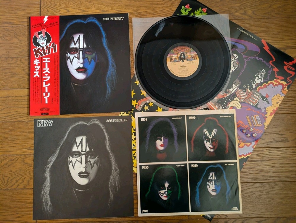 ACE FREHLEY Solo Album 1978 Japan LP w/ OBI & Poster VIP-6579 Kiss