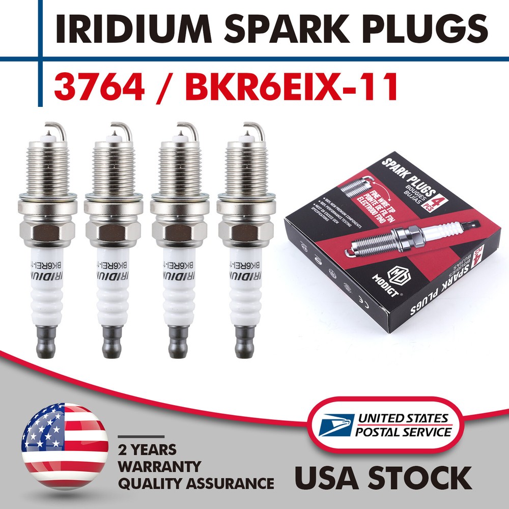 OEM Quality 4Pcs NGK 3764 BKR6EIX-11 Iridium Spark Plugs