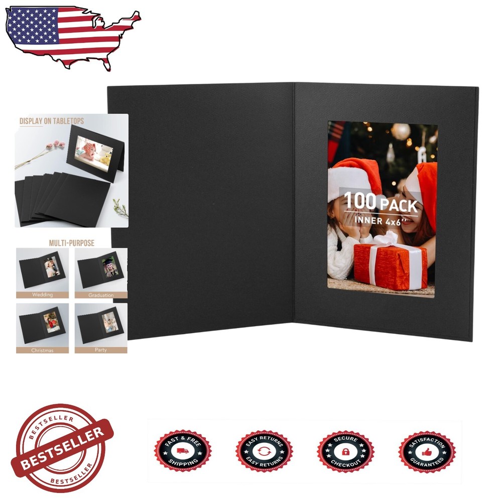 Stylish 4x6 Photo Frame Cards - Acid-Free, Pack of 100 for Weddings & Holidays-image