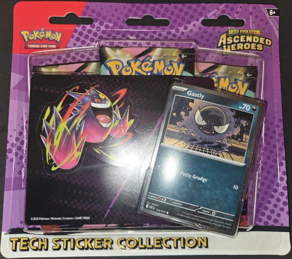 Pokemon TCG Ascended Heroes Tech Sticker Collection Gastly |BRAND NEW SEALED