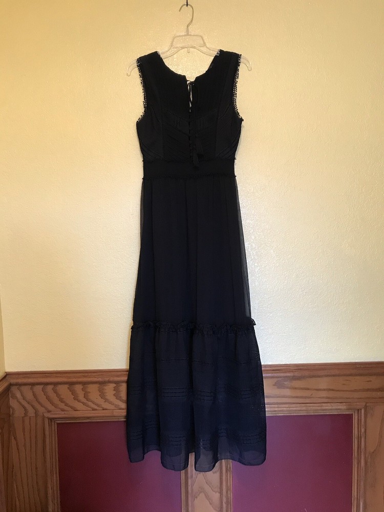 Adelyn Rae Black Boho Maxi Dress Size Small Women’s Long Sleeveless