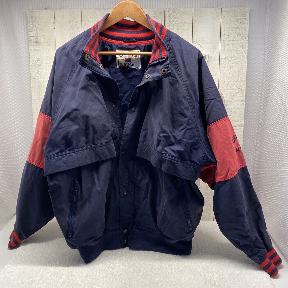 Vintage  Cutter & Buck - Jacket Coat - Navy Blue /Red- Men's Large
