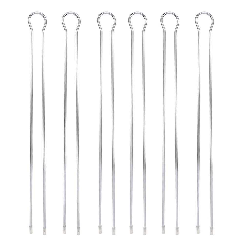 Pasamer 6Pcs Metal BBQ Grilling Fork Sticks Double Row Skewer BBQ Grill Set O...
