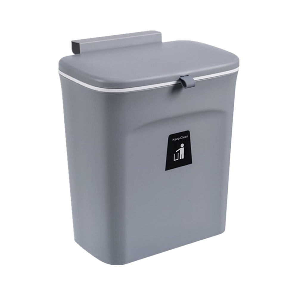 Kitchen Hanging Trash Can, 2.4 Gallon Wall Mounted Counter Waste Compost Bin, Sm