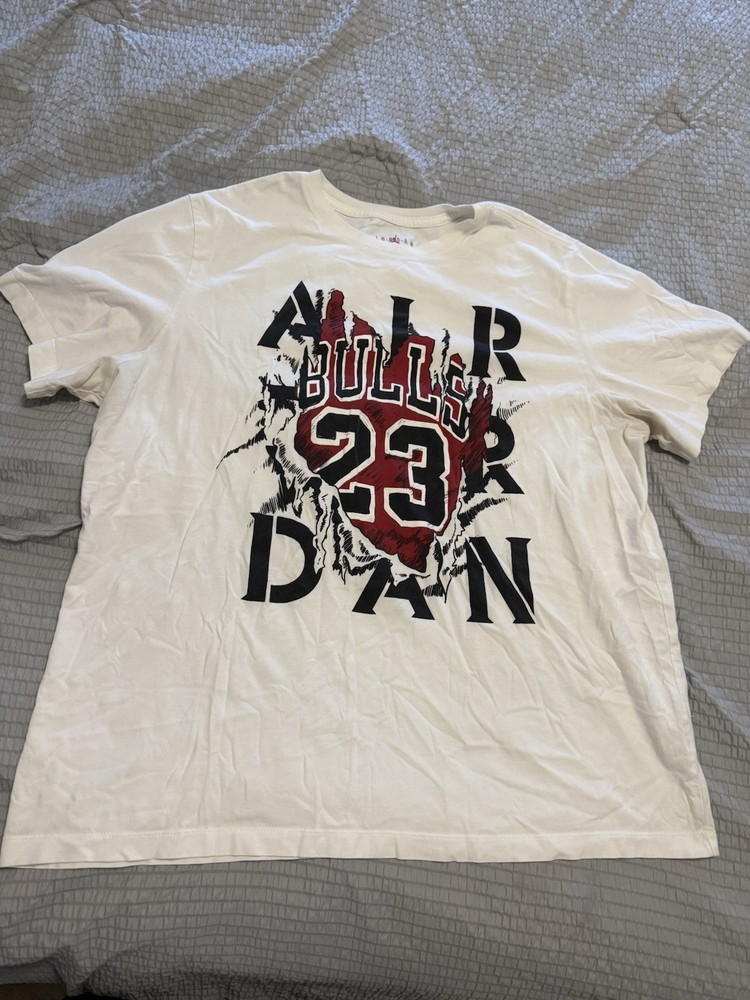Air Jordan Shirt Adult XXL Off White Graphic Chicago Bulls Michael Jordan Mens