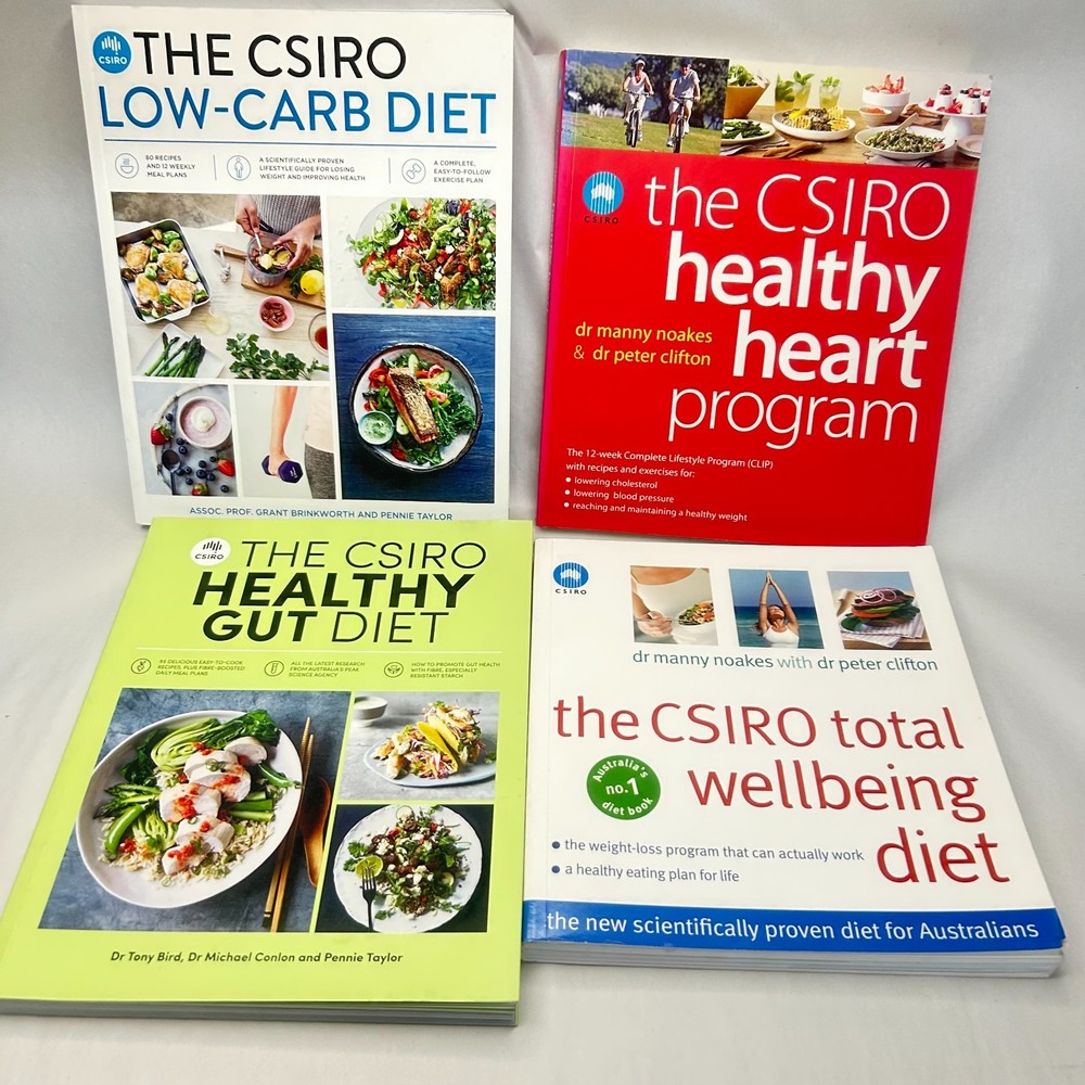 4 x CSIRO Health & Cook Books Gut Well Being Low-Carb Healthy Heart