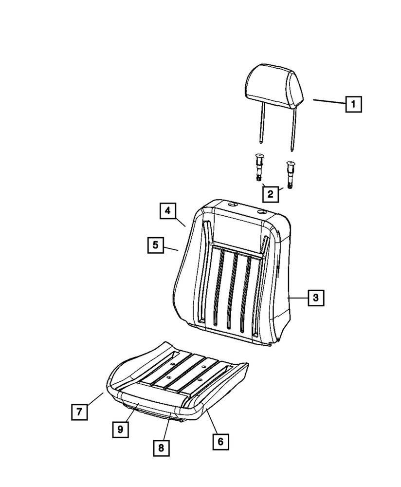 Genuine Mopar Seat Back Foam Right 68030866AA