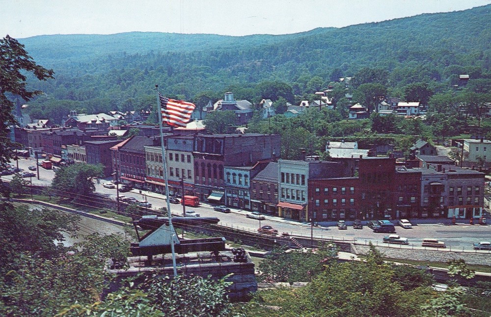 Aerial View Whitehall, NY Adirondacks, NY 1960’s Postcard