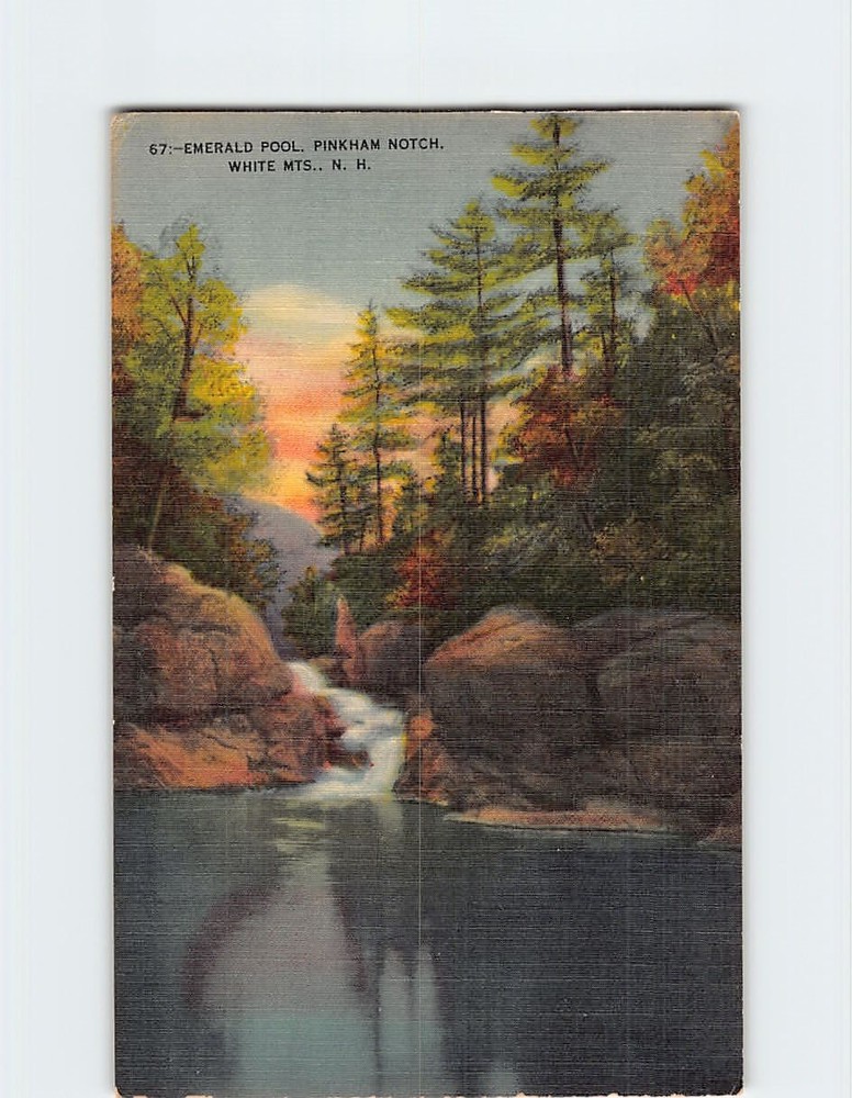 Postcard Emerald Pool Pinkham Notch White Mountains NH USA