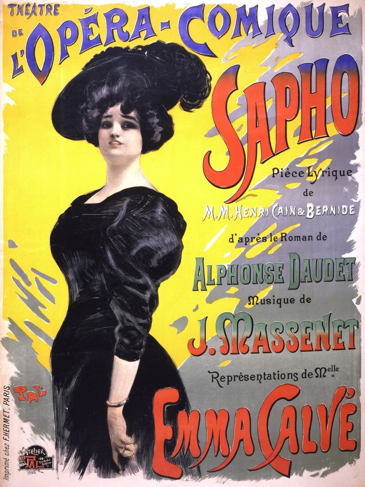 8158.Decoration Poster.Home Room wall art design print.Sapho Opera.Black dress