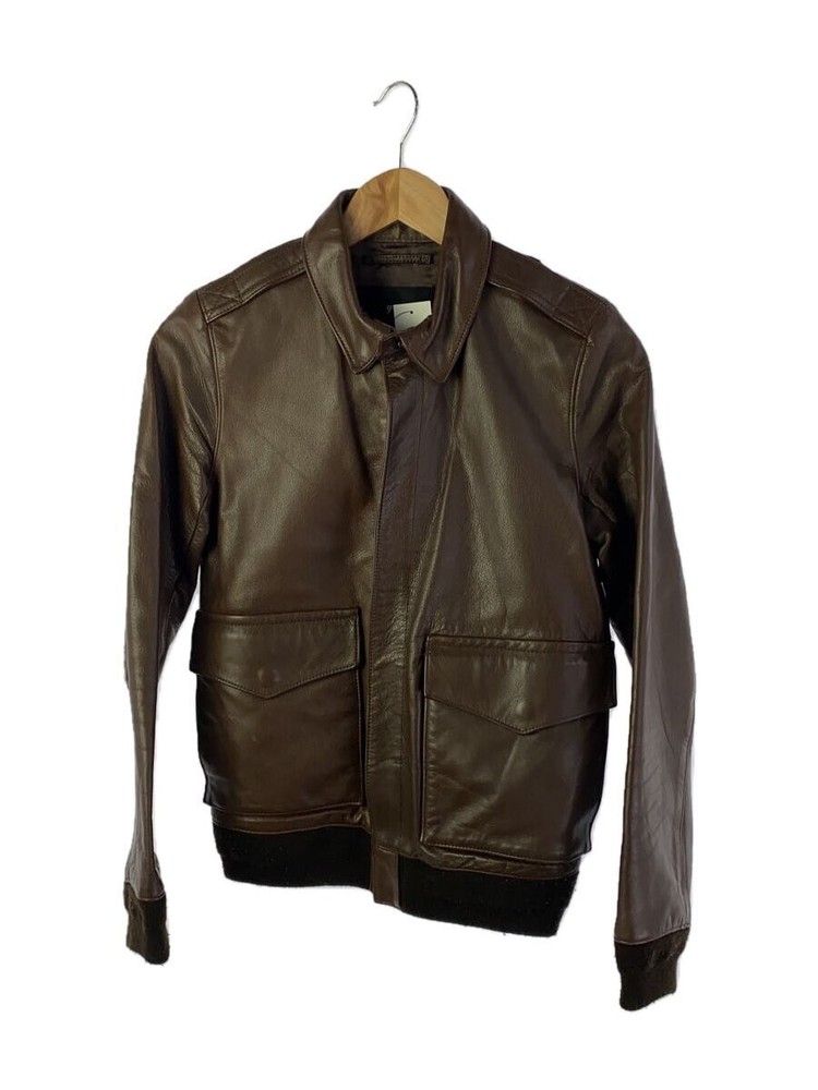 Green Cowhide Leather Blouson Jacket Brown 1306